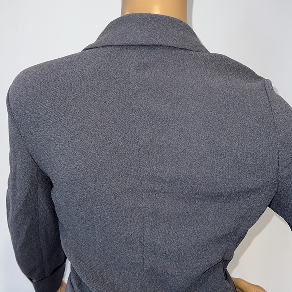 Aritzia Wilfred Grey Chevalier  Open Front Silk Blazer Jacket Coat size 4 - Picture 8 of 13